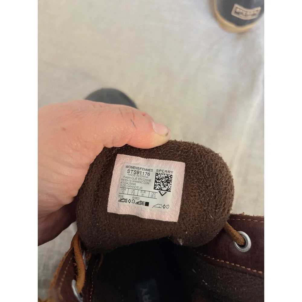 Sperry‎ Saltwater Duck Boots Womens 10 Black Brown Leather Waterproof STS91176